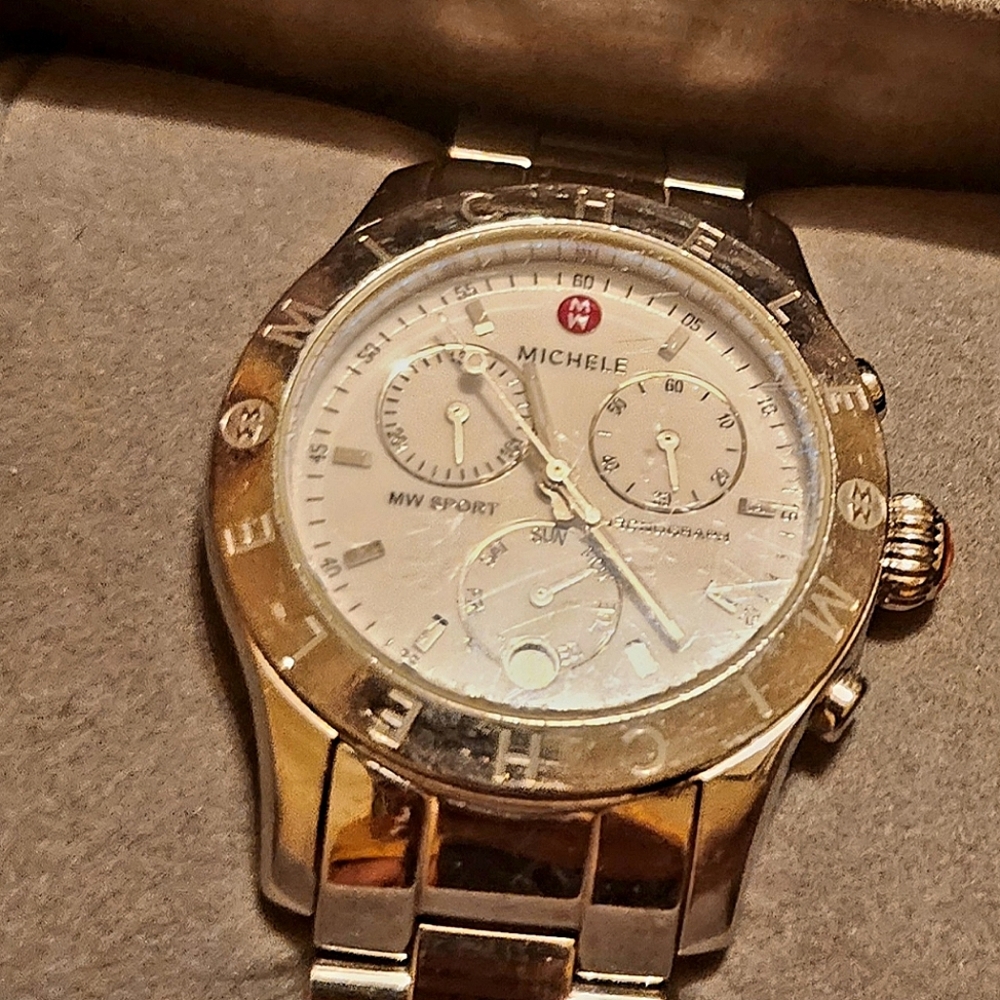 Michele MW Sport Chronograph Date MW03Q00A0001 Bracelet Ladies Watch i12133